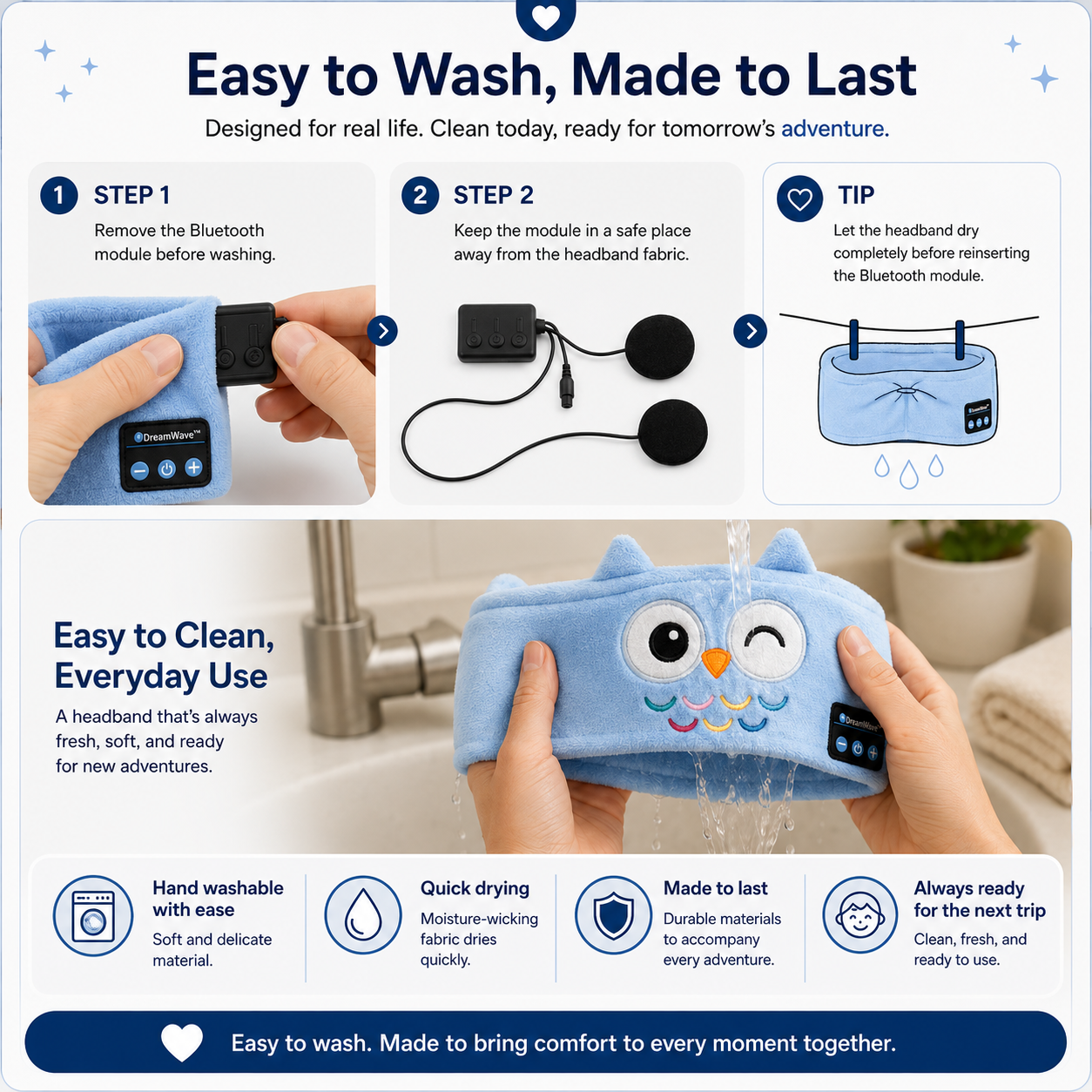 DreamWave™ - Bluetooth Sleep Headband