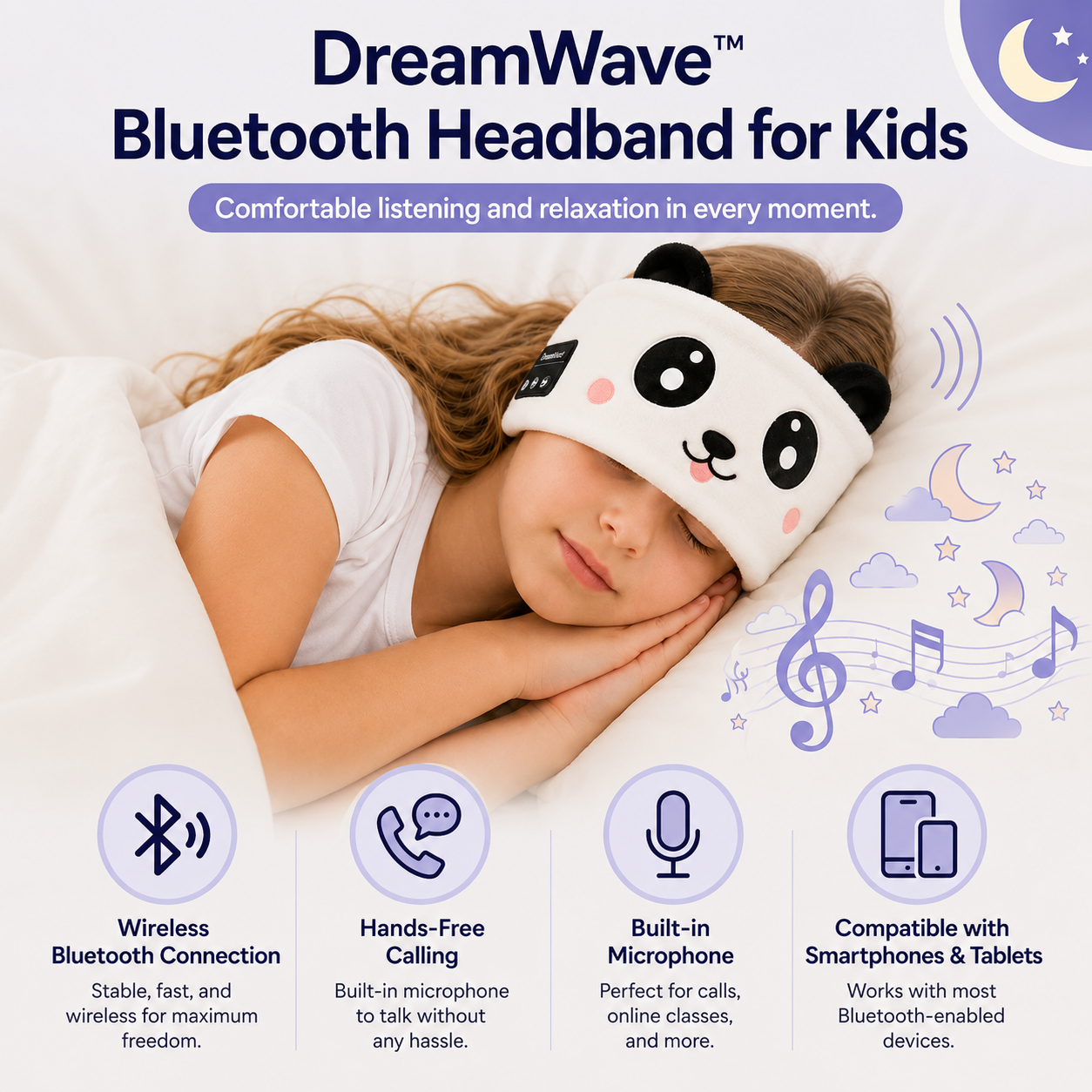 DreamWave™ - Bluetooth Sleep Headband